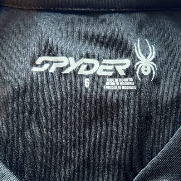 Spyder Long Sleeve Dri Fit compression Black White Mechanical Spider Ski shirt - Picture 6 of 6